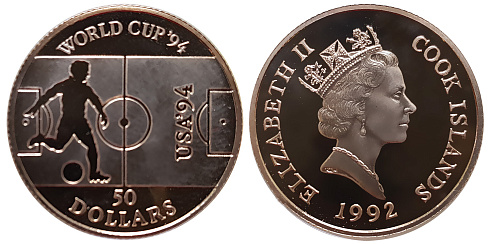 Монета Чемпионат мира по футболу 1994 г.