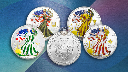 Монета Американский орел в цвете. 1 унция