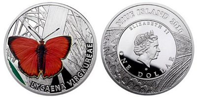 Монета Бабочка - червонец огненный