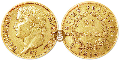 Монета 20 франков. Наполеон I - император.