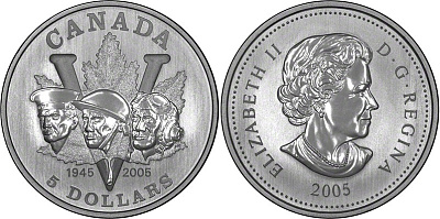 Монета 60-летие победы во Второй Мировой Войне