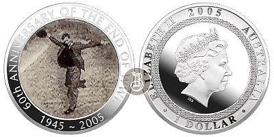 Танцующий человек, серебро (с голограммой), 1 oz, Австралия, 2005