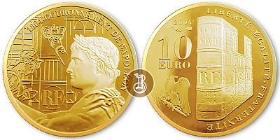 Монета 10 евро. 200 лет коронациии Наполеона