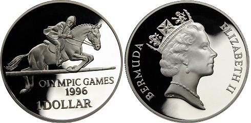 Монета Конный спорт. Олимпийские игры 1996 г.