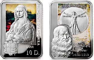 Монета Джоконда. Леонардо да Винчи