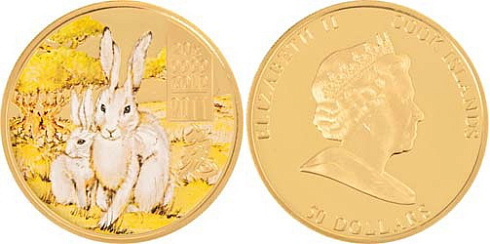 Монета Год Кролика