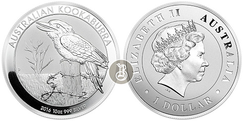 Серебряная инвестиционная монета Кукабарра, серебро, 1 oz, Австралия, 31,1 гр., (1 oz)