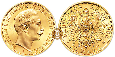 Монета 10 марок. Вильгельм II