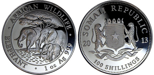 Монета Слон. Дикая природа Африки.1 кг