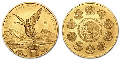 Золотая инвестиционная монета Либертад мексиканский, золото, 1 oz, Мексика, 31,1 гр., (1 oz)