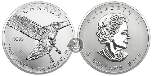 Монета Краснохвостый ястреб. 1 унция