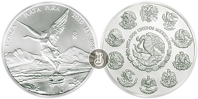 Серебряная инвестиционная монета Либертад мексиканский, серебро, 1 oz, Мексика, 31,1 гр., (1 oz)